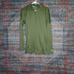 Under Armour Golf mens army green ColdGear Infrared Grid mock zip pullover M EUC
